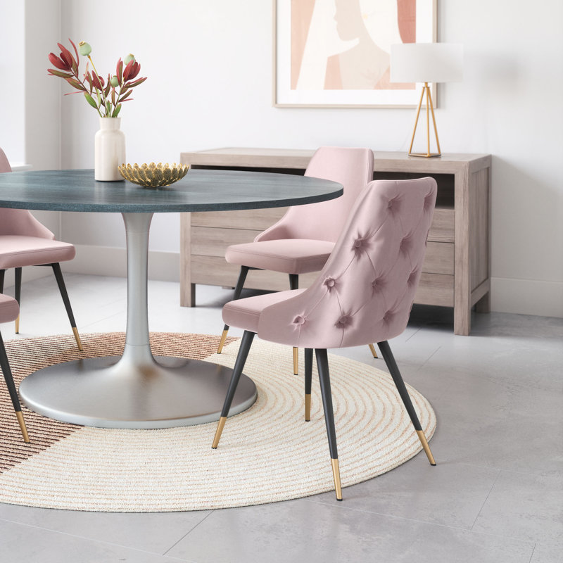 Everly Quinn Mayas Dining Chair (Set Of 2) Pink Wayfair