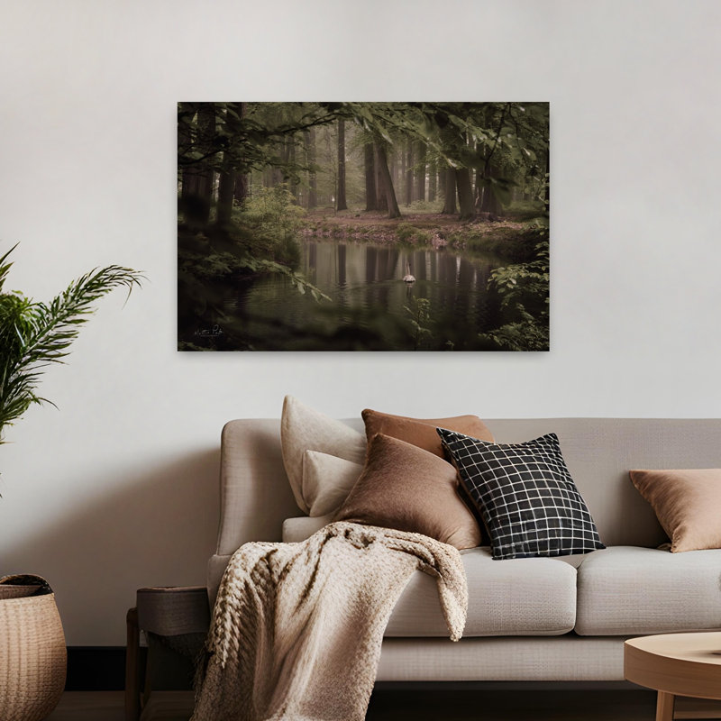 Parmi les arbres, art serein paisible et contemporain de la nature, H 32 po x l 48 po
