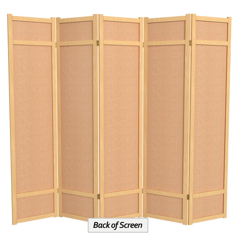 71" H Jute Shoji Room Divider, 5, Natural