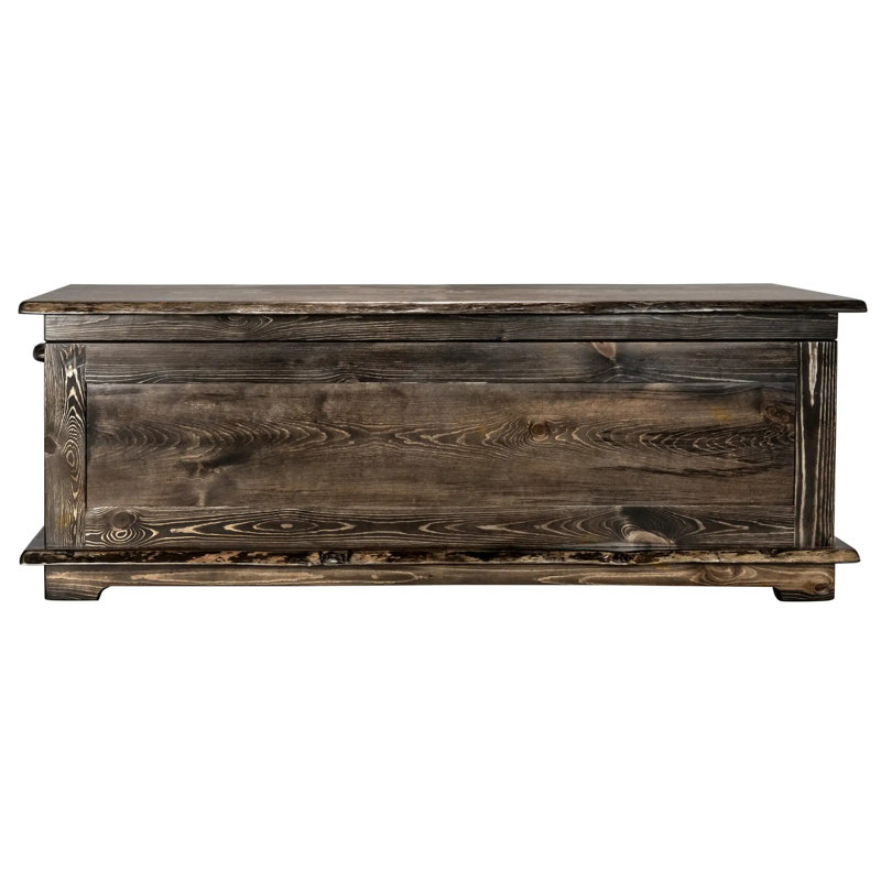 Big Sky Collection Live Edge, 6 Foot Blanket Chest, Jacobean Stain and Clear Lacquer Finish, Jacobean Stain/Clear Lacquer