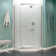 Castle Series 49" W x 72" H Hinged Semi-Frameless Shower Door with Tsunami Guard