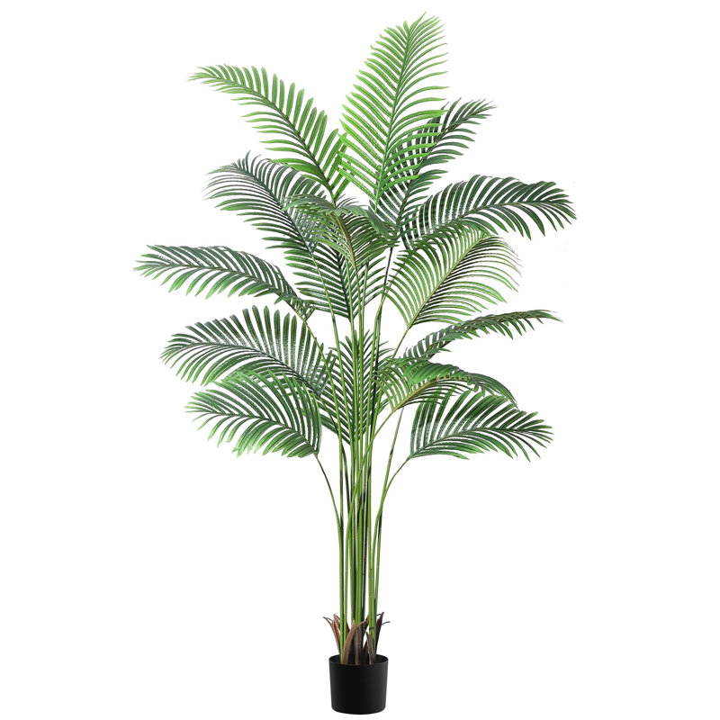 Artificial Palm Tree With 15 Trunks- Fake Palm Tree Fake Tropical Paradise Palm Tree, 84" H x 5.9" W x 5.9" D