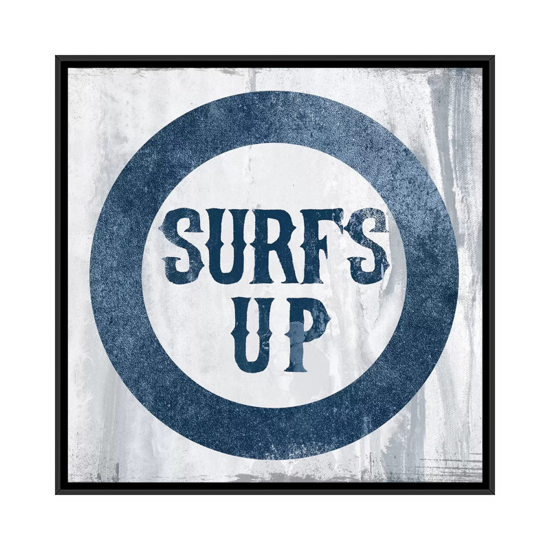 « surf », art textuel sur toile, H 18 po x l 18 po x P 1,5 po, Toile encadrée noire, Pas de tapis
