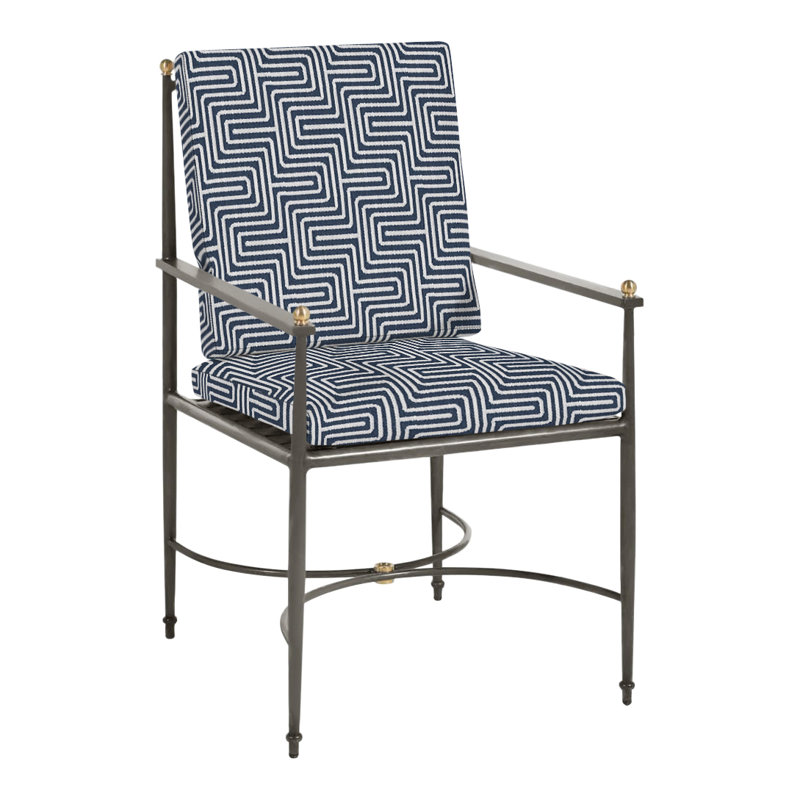 Roma Patio Chair with Cushions, No Welt, Perigold Key Figure Indigo