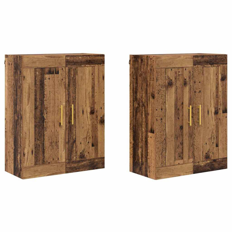  Wall-Mounted Cabinet 2 Pcs Black Oak 69.5 X 34 X 90 Cm, Old Wood