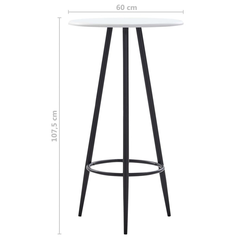 Addi Round Metal Base Dining Table, White