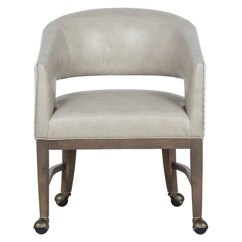 Cleo Leather Grande Arm Chair, Walnut, 1130 Pottery Genuine Leather