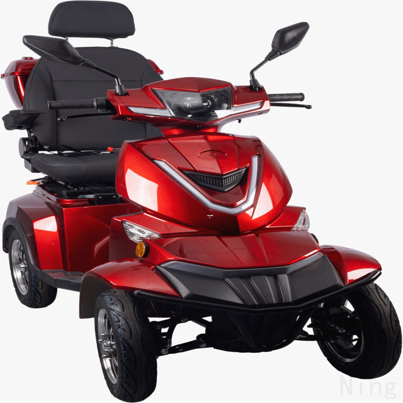 Scooters de mobilité robustes à 4 roues, couleur rouge