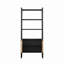 Étagère de rangement à porte d'armoire en rotin naturel, étagère ouverte à double fonction avec armoire fermée pour le salon, le vestibule et la chambre à coucher