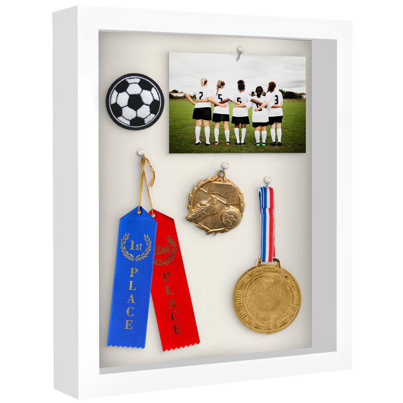 Delcastillo Shadow Box Frame 1.5 Inches Deep Box Frame for Objects & Pictures, 11" W x 14" H, White