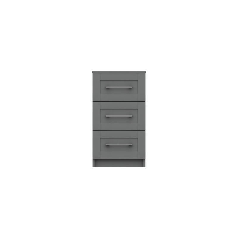 Niemeyer 38.3cm W Manufactured Wood Bedside Table, Dark Grey