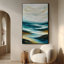 Très grande reproduction d'art sur toile - art marin côtier dynamique, vague bleue, horizon, décor contemporain pour le salon ou la chambre à coucher - «Assemblage requis du cadre (cadre non fini)»