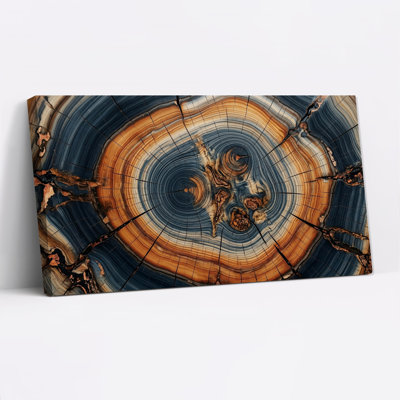 «Blue and Brown Tree Stump Cross Section», art mural
