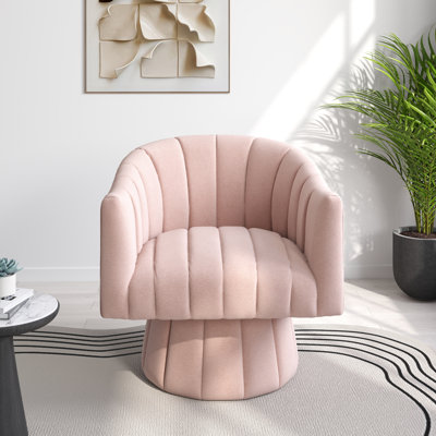 Ghinita Velvet Swivel Barrel Chair