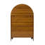 Armoire décorative arquée en bois de 44,5 po de hauteur avec portes sculptées à la main et tablettes ouvertes-134281208