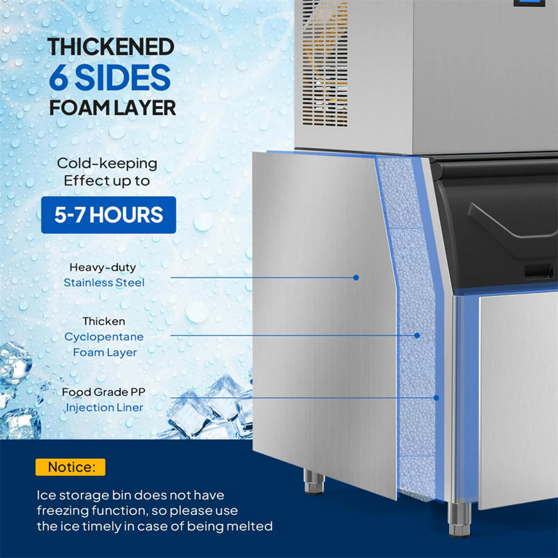 22" 400 Lb. 600W 115V Air Cooled Ice Machine Maker With 300 Lb. Bin