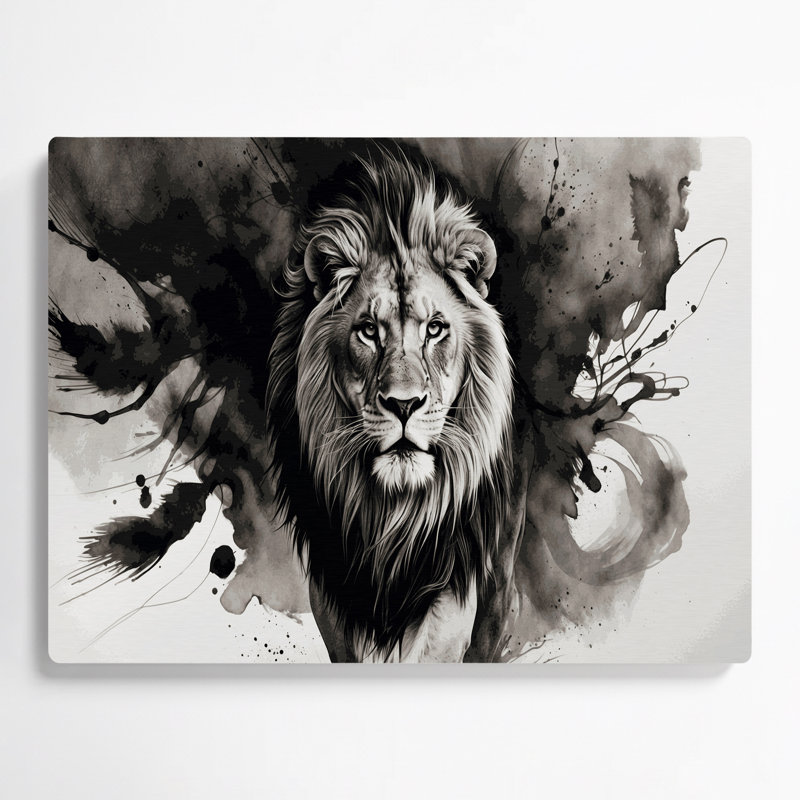 Art mural en métal «Big Cats Asiatic Lion», H 11 po x l 14 po