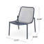 Chaise empilable 2, fer mat bleu marine, détails fabriqués à la main 26 po x 22,08 po 26 po, siège 18 po 19,5 po 12,5 de 2 sièges, fer compétent, attaché à la main, P l 12,5 po