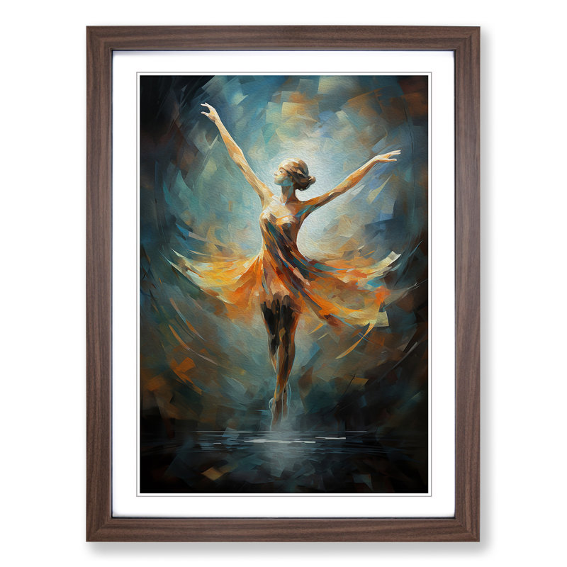 Single Picture Frame Print on Wood, Walnut Framed, 46cm H x 34cm W