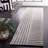 Egremont Hand Woven Wool/Cotton Striped Rug in Ivory/Black-473277948