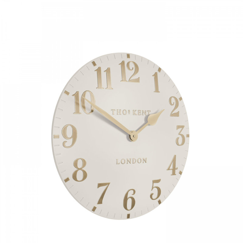 Metal Wall Clock, 30 cm H x 30 cm W x 3.5 cm D, White
