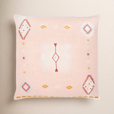 Decatur Embroidered Cotton Pillow Cover & Insert