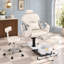 Fauteuil de pédicure avec bain de pieds massant, fauteuil de spa pivotant à 360° - Blanc/Argent-103535629