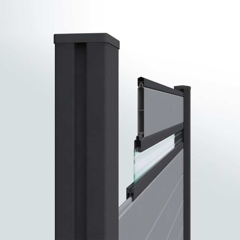 Poteau de clôture en aluminium 8 pi H - ensemble de 1 (enterré 2 pi, Groud 6 pi)