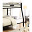 Lit superposé en métal noir sablé, très grand lit double / grand lit, rail de 40 po, matelas avec matelas de foyer, largeur de 83 po, caractéristiques intégrées pour une tranquillité d'esprit-2074883280