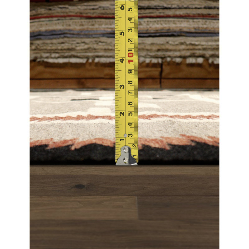 Rectangle Tuscany Southwestern Handmade Flatweave Wool Area Rug in Red/White/Brown, Rectangle 5'1" x 7"