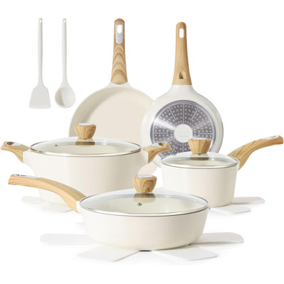 SENSARTE Ceramic Cookware Sets, 14-Piece, Non-Toxic Healthy Non Stick, PFAS PTFE PFOA PFOS Free