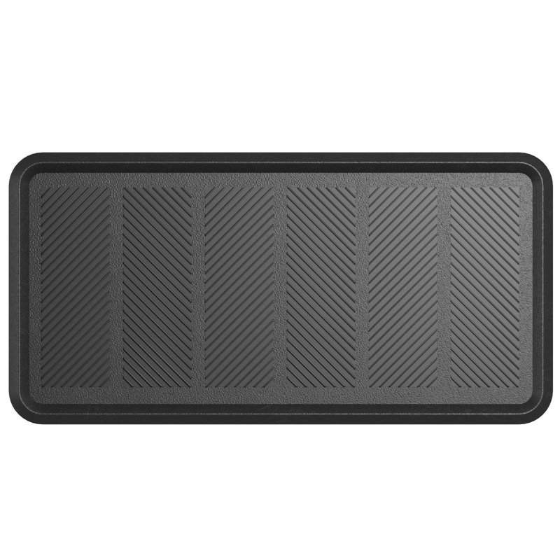 Black Non-Slip Rubber Outdoor Boot Tray, 16" x 32"