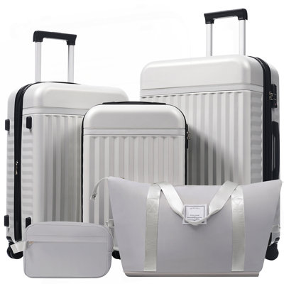 Luggage Set 5 Piece, Expandable Luggage with Travel Bags Spinner Wheels TSA Lock