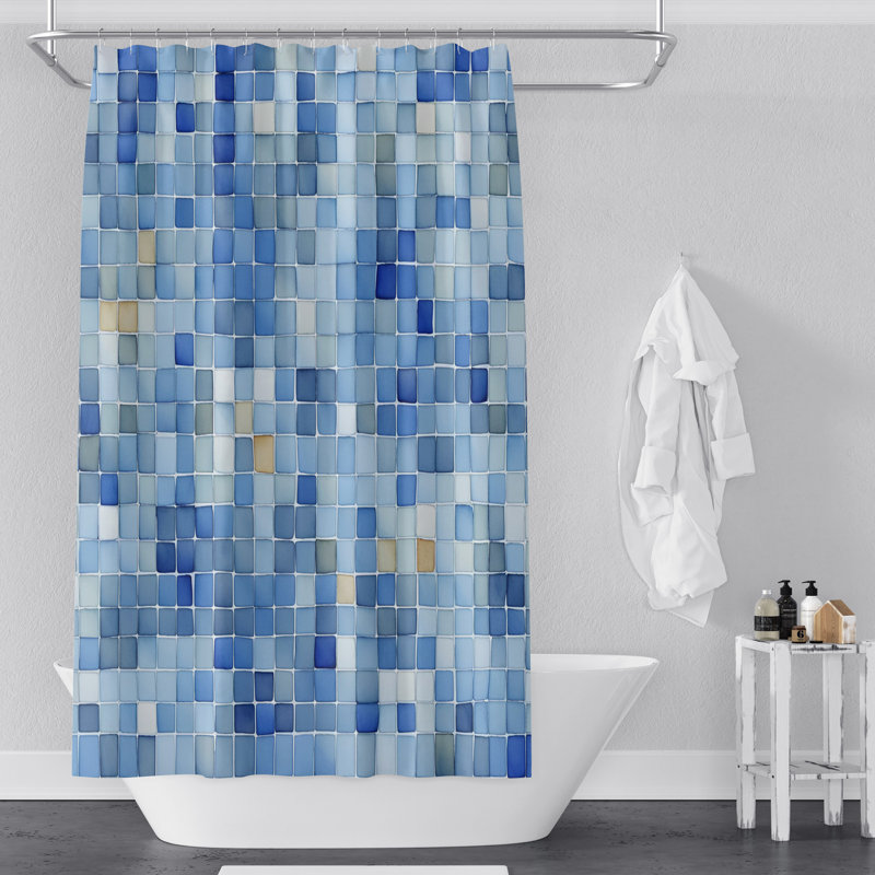 Yvanie Geometric Shapes Shower Curtain, 72" x 70"