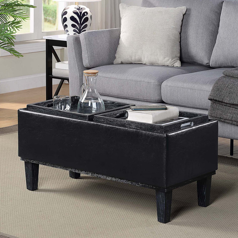 Esmee 34.5'' Wide Rectangle Storage Ottoman with Reversible Tray