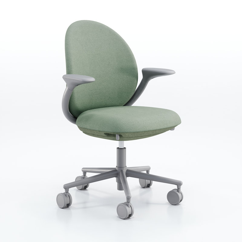 KFI Studios Jade Task Chair, Silver, Fern/Sage