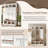 Arched Hall Tree 49.2W x 15.7D x 74.4H with Bench and Storage Cabinets Entryway Coat Rack with Hooks-857710274