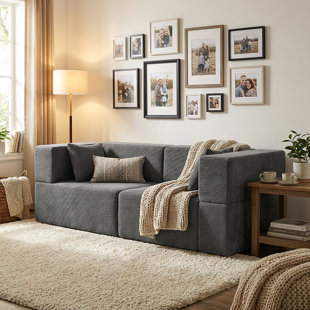 75" Wide Modern Modular Loveseat Foam Sofa With Deep Seat And Ergonomic Back, Lounge-Ready Design