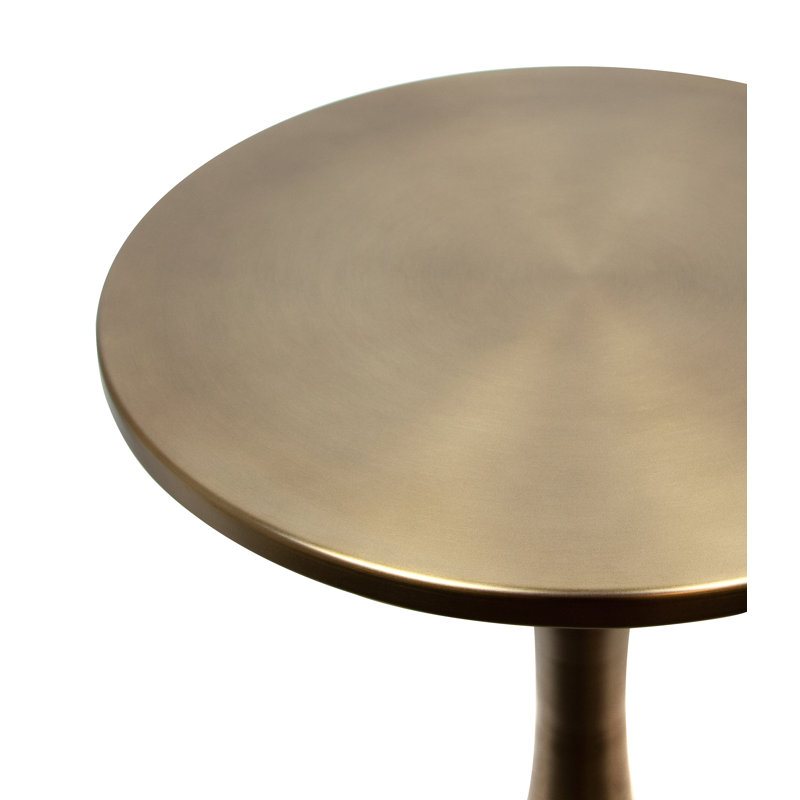 Aunna Steel Top End Table, Matte golden bronze
