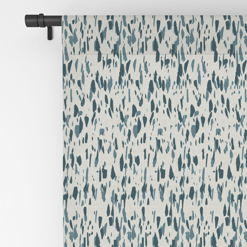 Holli Zollinger Indra Terrazzo Navy 1pc Blackout Window Curtain Panel, 50" W x 84" L
