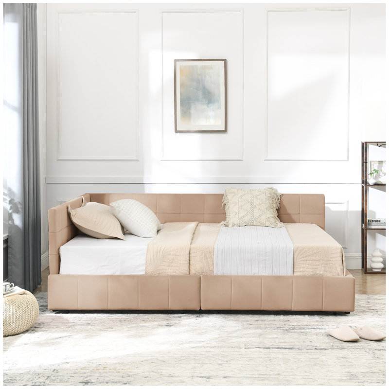 Structure de lit capitonnée avec rangement, canapé-lit avec dossier confortable et accoudoirs, lit pour chambre à coucher, salon, velours, rose (80,5 po x 59 po x 29,5 po)