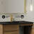 St. Tropez 36" Wall-Mounted Bathroom Vanity In Brown Oak With Black Sink Top-1141922683-1141922682-1141922680
