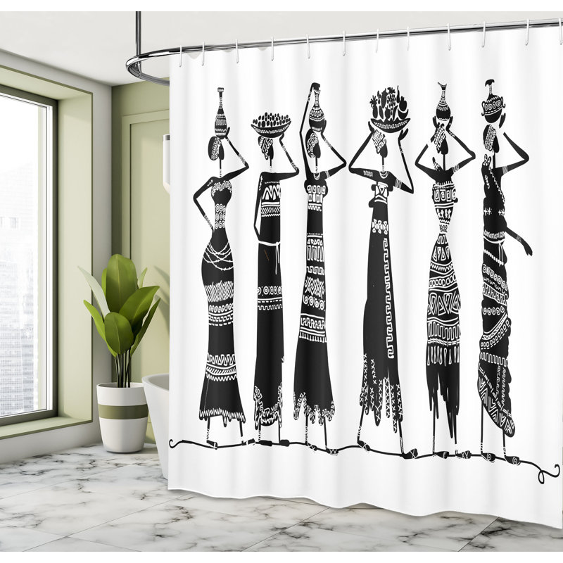 Shower Curtain with Hooks Included, 70"H x 69"W