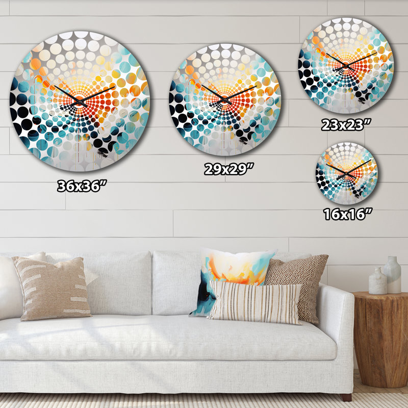 Fontfroide - Horloge murale peinture abstraite, Petit