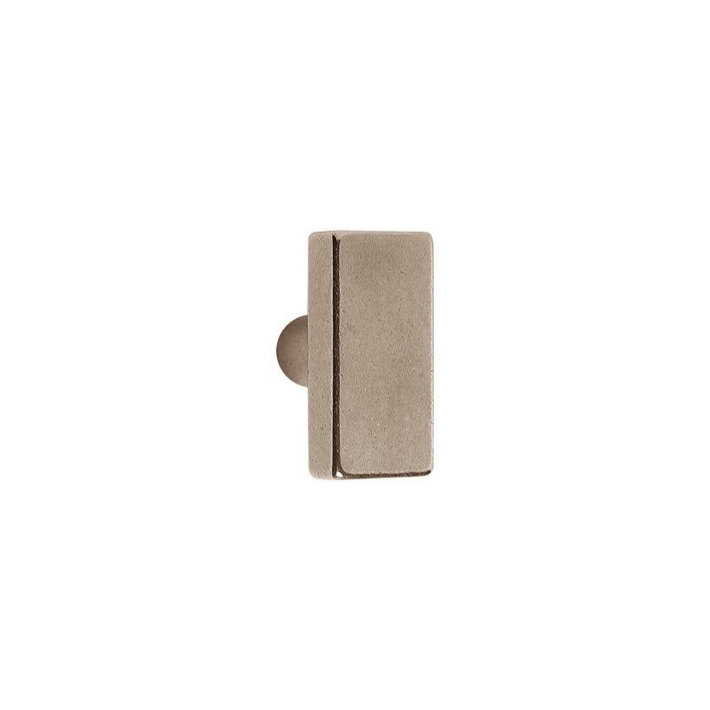 Bronze Rectangular Knob, White Bronze Brushed