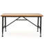 Table basse industrielle pour l'extérieur - Bois avec finition effet antique, structure en métal noir, base de patio rétro, mobilier d'intempéries