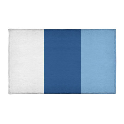 Tapis blanc/bleu royal/bleu poudre tissé à plat Kansas