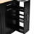 Luxury Kitchen Island With 5 Wheels & 3 Tier Pull Out Cabinet, Black Mobile Cart Adjustable Shelves-372933123