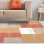 Tapis 5 pi x 8 pi en terre cuite patchwork résistant aux taches