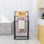 Porte-serviettes autoportant en métal 3 niveaux pour accessoires de salle de bain, noir-92414183